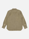 Back view of the Mustard Brushed Marl Twill Square Pocket Shirt, a long-sleeved twill shirt in a marled mustard color, laid flat on a white background.