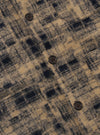 Navy Patch Check Fleece Cardigan