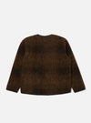The Brown Alps Fleece Zip Liner Jacket in brown fleece, laid flat on a white background. The jacket has a dark brown trim.