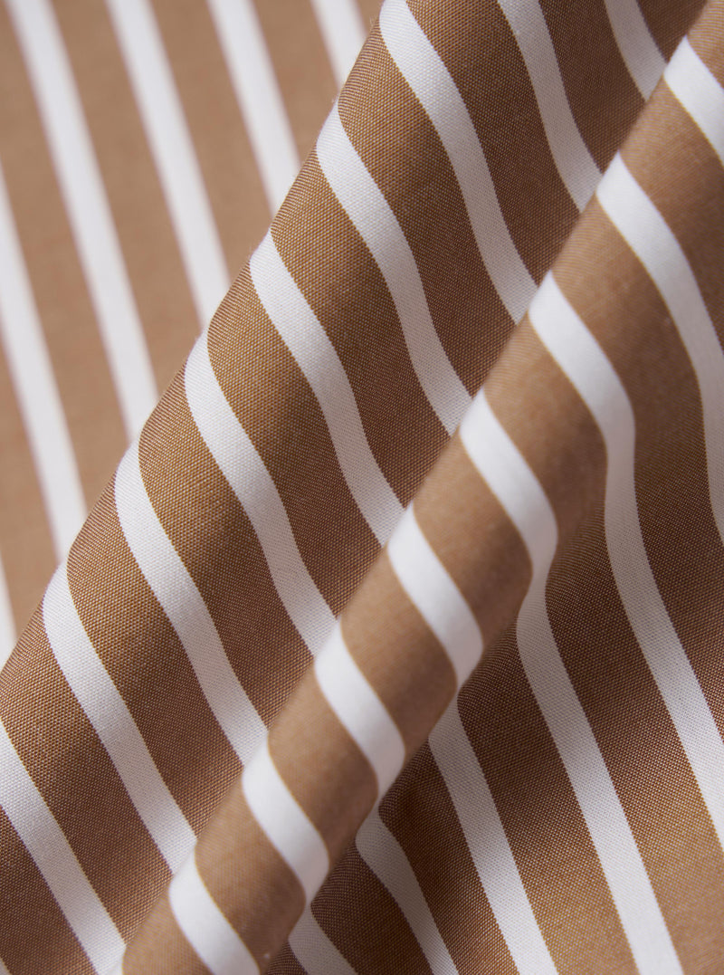 Brown/White Cotton Stripe Vacation Short
