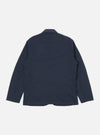 Back view of the Navy Twill Bakers Jacket on a white background. The jacket is a dark navy color and appears to be made of a sturdy twill material.