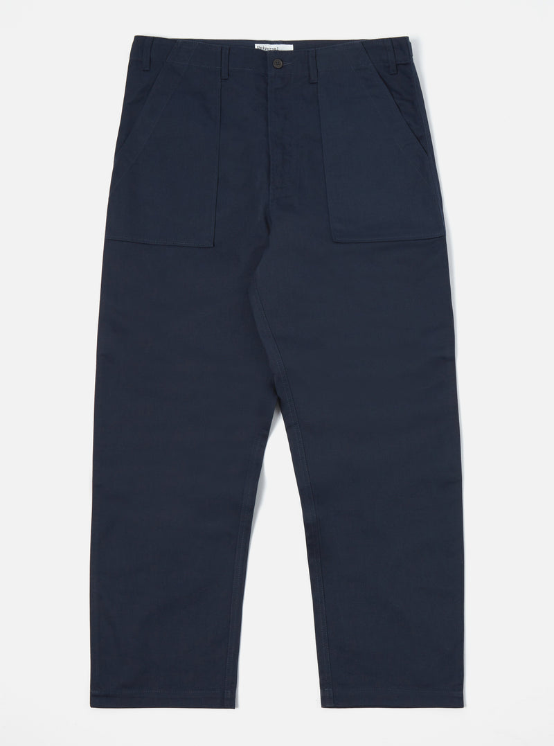 The Navy Twill Fatigue Pant (Undarted) in navy twill. Shown on a white background, these pants feature a relaxed fit and classic fatigue styling.