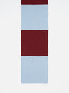 Close-up of a Sky/Claret Soft Wool Deluxe Football Scarf on a white background. The scarf features alternating stripes of sky blue and claret wool.